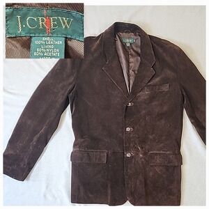 J. Crew Brown Leather Suede Blazer Jacket